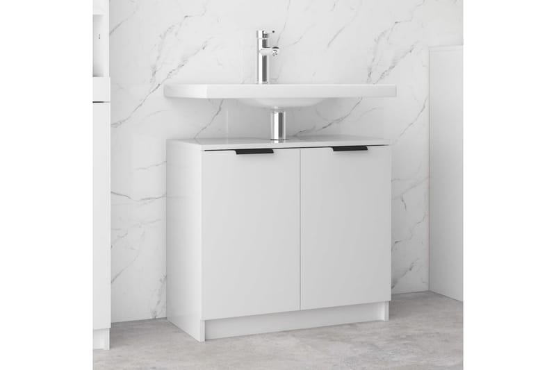 beBasic Badrumsskåp vit högglans 64,5x33,5x59 cm konstruerat trä - White - Hus & renovering - Kök & bad - Badrum - Badrumsmöbler & badrumsinredning - Badrumsskåp