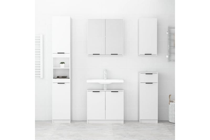 beBasic Badrumsskåp vit högglans 64,5x33,5x59 cm konstruerat trä - White - Hus & renovering - Kök & bad - Badrum - Badrumsmöbler & badrumsinredning - Badrumsskåp