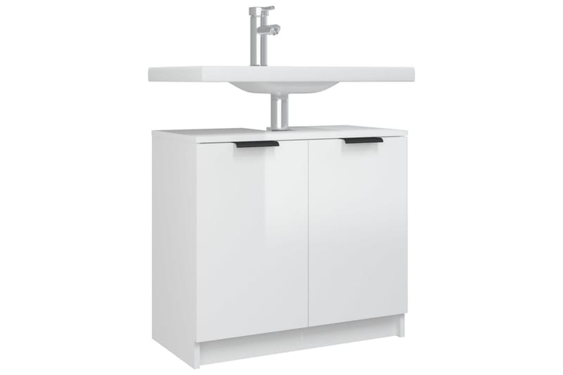 beBasic Badrumsskåp vit högglans 64,5x33,5x59 cm konstruerat trä - White - Hus & renovering - Kök & bad - Badrum - Badrumsmöbler & badrumsinredning - Badrumsskåp