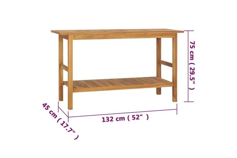 beBasic Badrumsunderskåp massiv teak 132x45x75 cm - Brown - Hus & renovering - Kök & bad - Badrum - Badrumsmöbler & badrumsinredning - Badrumsskåp