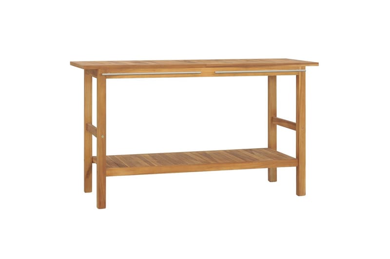 beBasic Handfatsbänk med gräddvita handfat massiv teak - Kräm - Hus & renovering - Kök & bad - Badrum - Badrumsmöbler & badrumsinredning - Tvättställsskåp & kommod