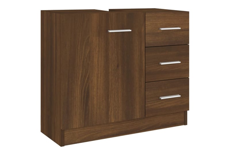 beBasic Handfatsskåp Brun ek 63x30x54 cm konstruerat trä - Brown - Hus & renovering - Kök & bad - Badrum - Badrumsmöbler & badrumsinredning - Tvättställsskåp & kommod
