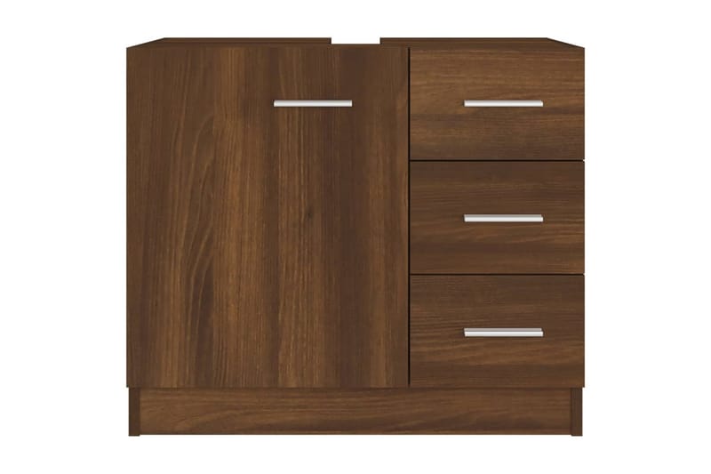 beBasic Handfatsskåp Brun ek 63x30x54 cm konstruerat trä - Brown - Hus & renovering - Kök & bad - Badrum - Badrumsmöbler & badrumsinredning - Tvättställsskåp & kommod