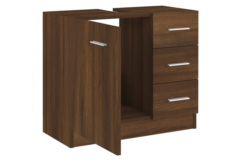 beBasic Handfatsskåp Brun ek 63x30x54 cm konstruerat trä - Brown - Hus & renovering - Kök & bad - Badrum - Badrumsmöbler & badrumsinredning - Tvättställsskåp & kommod