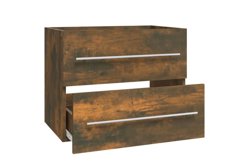 beBasic Handfatsskåp rökfärgad ek 60x38,5x48 cm konstruerat trä - Brown - Hus & renovering - Kök & bad - Badrum - Badrumsmöbler & badrumsinredning - Tvättställsskåp & kommod