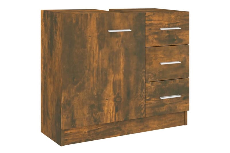 beBasic Handfatsskåp rökfärgad ek 63x30x54 cm konstruerat trä - Brown - Hus & renovering - Kök & bad - Badrum - Badrumsmöbler & badrumsinredning - Tvättställsskåp & kommod