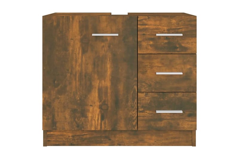 beBasic Handfatsskåp rökfärgad ek 63x30x54 cm konstruerat trä - Brown - Hus & renovering - Kök & bad - Badrum - Badrumsmöbler & badrumsinredning - Tvättställsskåp & kommod