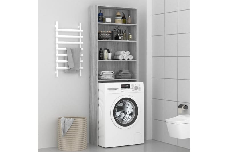 beBasic Skåp för tvättmaskin grå sonoma 64x24x190 cm - Hus & renovering - Kök & bad - Badrum - Badrumsmöbler & badrumsinredning - Badrumsskåp