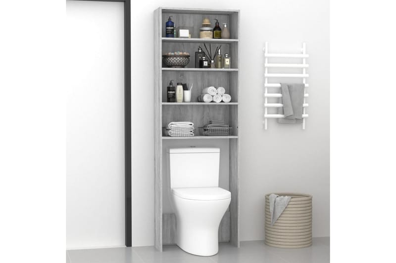 beBasic Skåp för tvättmaskin grå sonoma 64x24x190 cm - Hus & renovering - Kök & bad - Badrum - Badrumsmöbler & badrumsinredning - Badrumsskåp