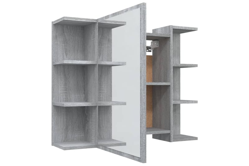 beBasic Spegelskåp för badrum Grå Sonoma 80x20,5x64 cm konstruerat trä - Grey - Hus & renovering - Kök & bad - Badrum - Badrumsmöbler & badrumsinredning - Spegelskåp badrum