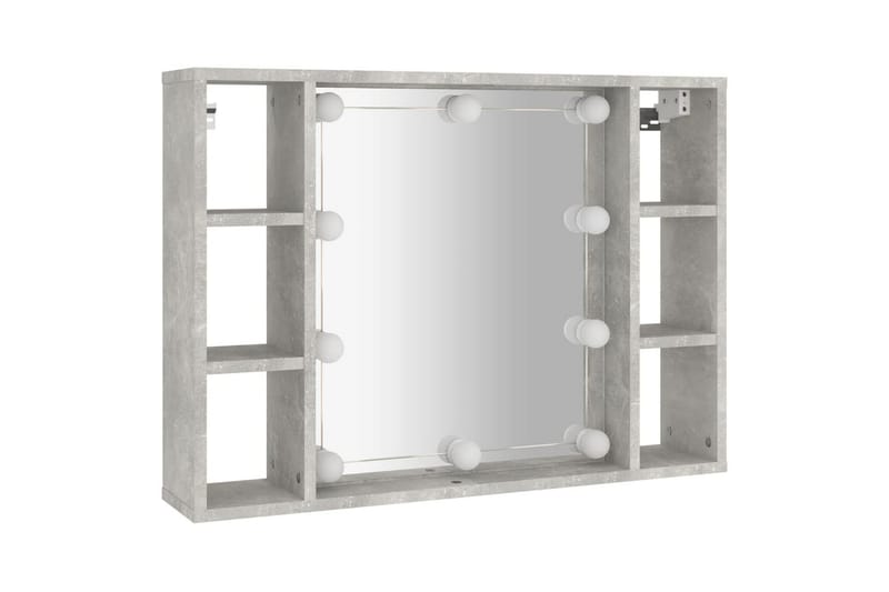 beBasic Spegelskåp med LED betonggrå 76x15x55 cm - Grey - Hus & renovering - Kök & bad - Badrum - Badrumsmöbler & badrumsinredning - Spegelskåp badrum