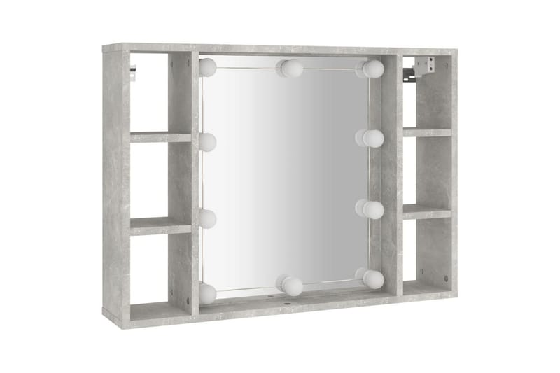 beBasic Spegelskåp med LED betonggrå 76x15x55 cm - Grey - Spegelskåp badrum