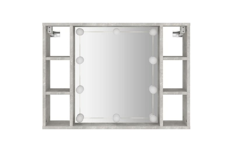 beBasic Spegelskåp med LED betonggrå 76x15x55 cm - Grey - Hus & renovering - Kök & bad - Badrum - Badrumsmöbler & badrumsinredning - Spegelskåp badrum