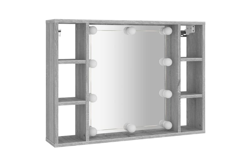 beBasic Spegelskåp med LED grå sonoma 76x15x55 cm - Grey - Hus & renovering - Kök & bad - Badrum - Badrumsmöbler & badrumsinredning - Spegelskåp badrum