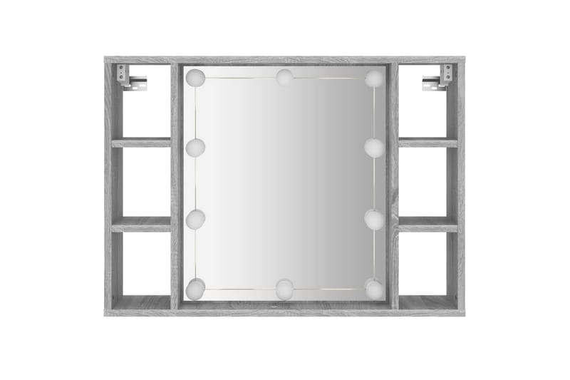beBasic Spegelskåp med LED grå sonoma 76x15x55 cm - Grey - Hus & renovering - Kök & bad - Badrum - Badrumsmöbler & badrumsinredning - Spegelskåp badrum