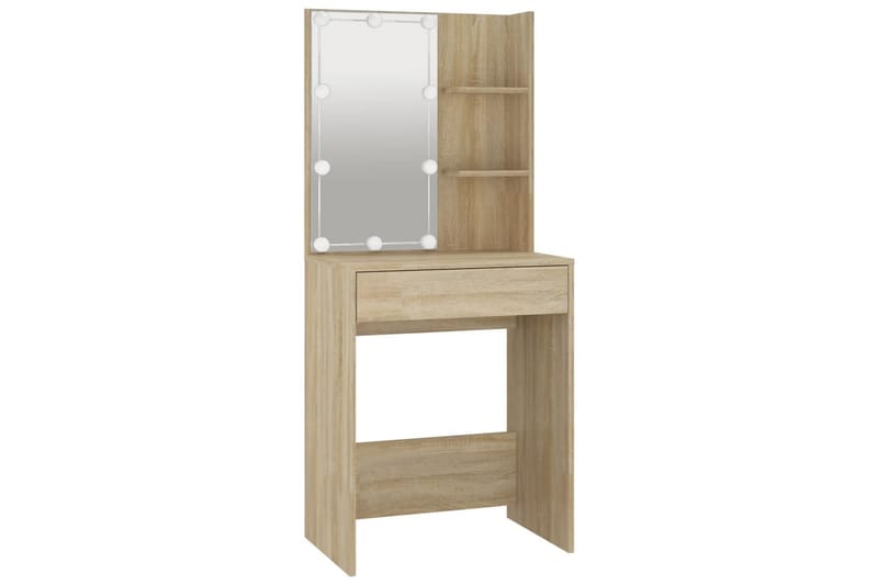 beBasic Spegelskåp med LED sonoma-ek 60x40x140 cm - Brown - Hus & renovering - Kök & bad - Badrum - Badrumsmöbler & badrumsinredning - Spegelskåp badrum