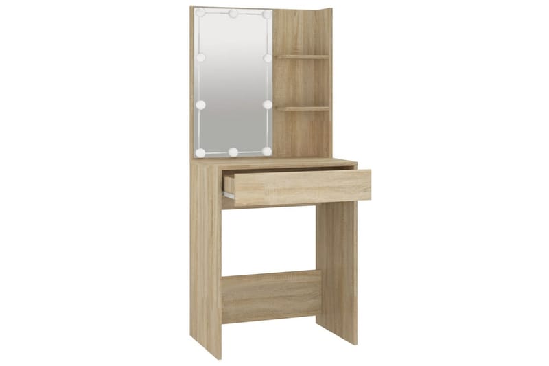 beBasic Spegelskåp med LED sonoma-ek 60x40x140 cm - Brown - Hus & renovering - Kök & bad - Badrum - Badrumsmöbler & badrumsinredning - Spegelskåp badrum