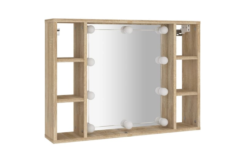 beBasic Spegelskåp med LED sonoma-ek 76x15x55 cm - Brown - Hus & renovering - Kök & bad - Badrum - Badrumsmöbler & badrumsinredning - Spegelskåp badrum