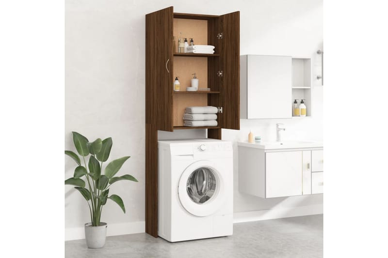 beBasic Tvättmaskinsskåp brun ek 64x25,5x190 cm - Hus & renovering - Kök & bad - Badrum - Badrumsmöbler & badrumsinredning - Badrumsskåp