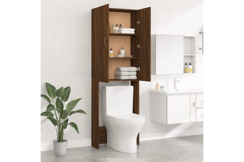 beBasic Tvättmaskinsskåp brun ek 64x25,5x190 cm - Hus & renovering - Kök & bad - Badrum - Badrumsmöbler & badrumsinredning - Badrumsskåp