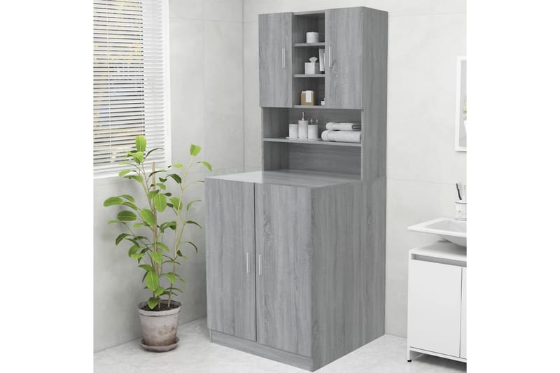 beBasic Tvättmaskinsskåp grå sonoma 70,5x25,5x90 cm - Hus & renovering - Kök & bad - Badrum - Badrumsmöbler & badrumsinredning - Badrumsskåp