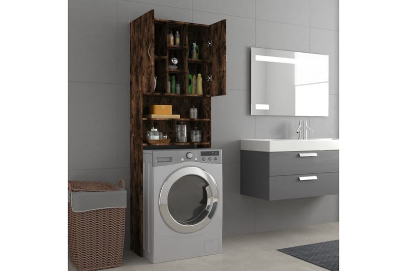 beBasic Tvättmaskinsskåp rökfärgad ek 64x25,5x190 cm - Hus & renovering - Kök & bad - Badrum - Badrumsmöbler & badrumsinredning - Badrumsskåp