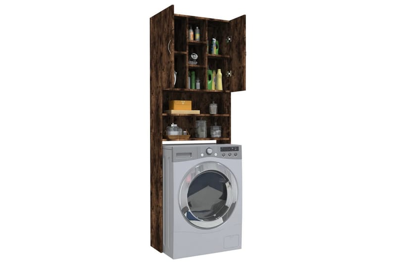 beBasic Tvättmaskinsskåp rökfärgad ek 64x25,5x190 cm - Hus & renovering - Kök & bad - Badrum - Badrumsmöbler & badrumsinredning - Badrumsskåp