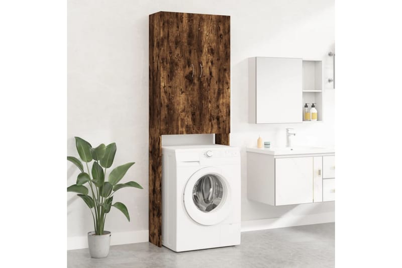 beBasic Tvättmaskinsskåp rökfärgad ek 64x25,5x190 cm - Hus & renovering - Kök & bad - Badrum - Badrumsmöbler & badrumsinredning - Badrumsskåp