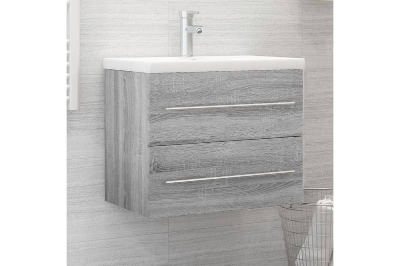 beBasic Tvättställsskåp grå sonoma 60x38,5x48 cm konstruerat trä - Grey - Hus & renovering - Kök & bad - Badrum - Badrumsmöbler & badrumsinredning - Badrumsskåp