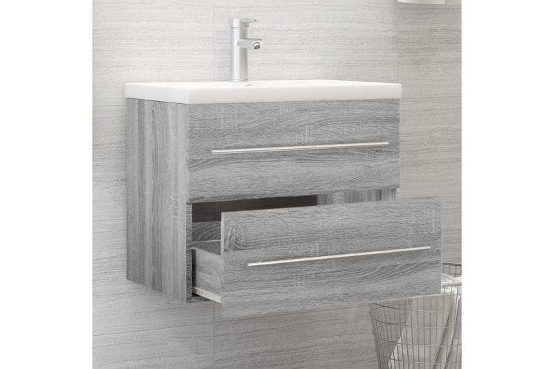 beBasic Tvättställsskåp grå sonoma 60x38,5x48 cm konstruerat trä - Grey - Hus & renovering - Kök & bad - Badrum - Badrumsmöbler & badrumsinredning - Badrumsskåp