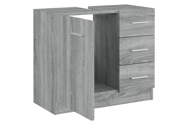 beBasic Tvättställsskåp Grå Sonoma 63x30x54 cm konstruerat trä - Grey - Badrumsskåp