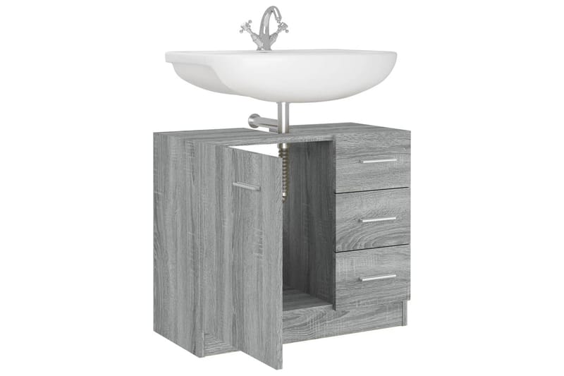 beBasic Tvättställsskåp Grå Sonoma 63x30x54 cm konstruerat trä - Grey - Hus & renovering - Kök & bad - Badrum - Badrumsmöbler & badrumsinredning - Badrumsskåp