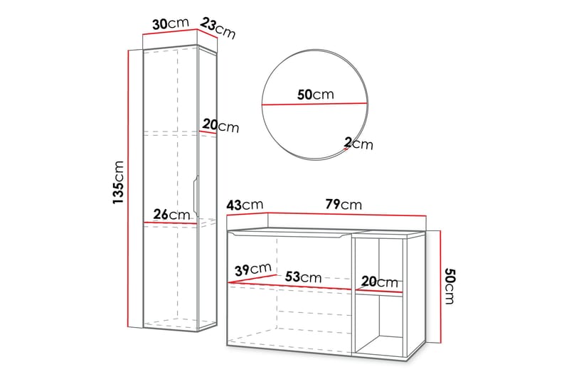 Brig Möbelset för Badrum - Hus & renovering - Kök & bad - Badrum - Badrumsmöbler & badrumsinredning - Kompletta möbelpaket badrum