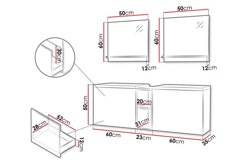 Bubup Möbelset för Badrum - Hus & renovering - Kök & bad - Badrum - Badrumsmöbler & badrumsinredning - Kompletta möbelpaket badrum