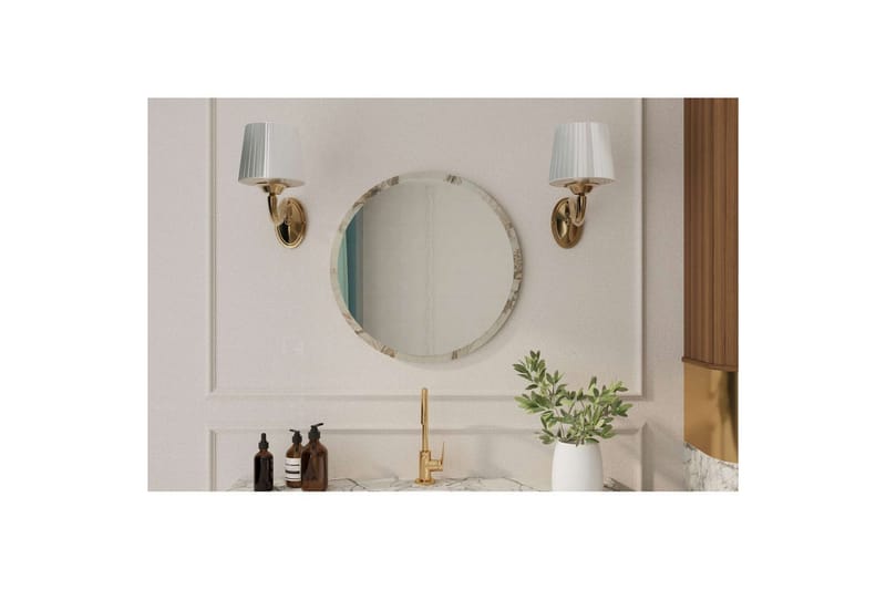 Buhem Badrumsspegel 60 cm Rund - Marmor - Hus & renovering - Kök & bad - Badrum - Badrumsmöbler & badrumsinredning - Badrumsspegel