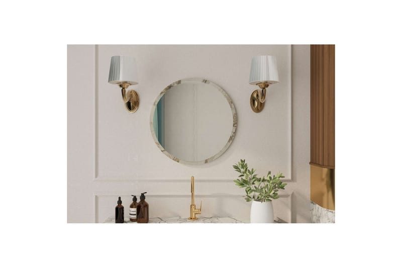 Buhem Badrumsspegel 60 cm Rund - Marmor - Hus & renovering - Kök & bad - Badrum - Badrumsmöbler & badrumsinredning - Badrumsspegel