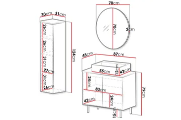 Casa Komplett möbelpaket - Beige - Hus & renovering - Kök & bad - Badrum - Badrumsmöbler & badrumsinredning - Kompletta möbelpaket badrum