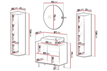 Casa Komplett möbelpaket - Svart - Hus & renovering - Kök & bad - Badrum - Badrumsmöbler & badrumsinredning - Kompletta möbelpaket badrum