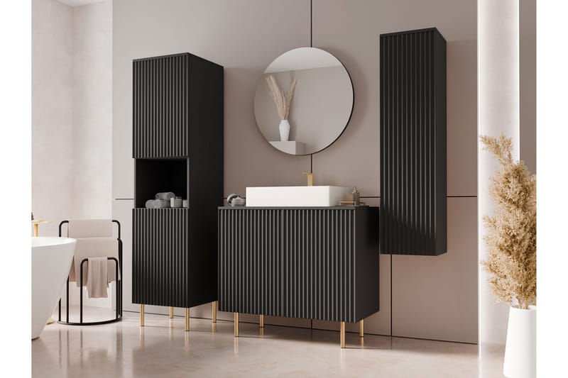 Casa Komplett möbelpaket - Svart - Hus & renovering - Kök & bad - Badrum - Badrumsmöbler & badrumsinredning - Kompletta möbelpaket badrum