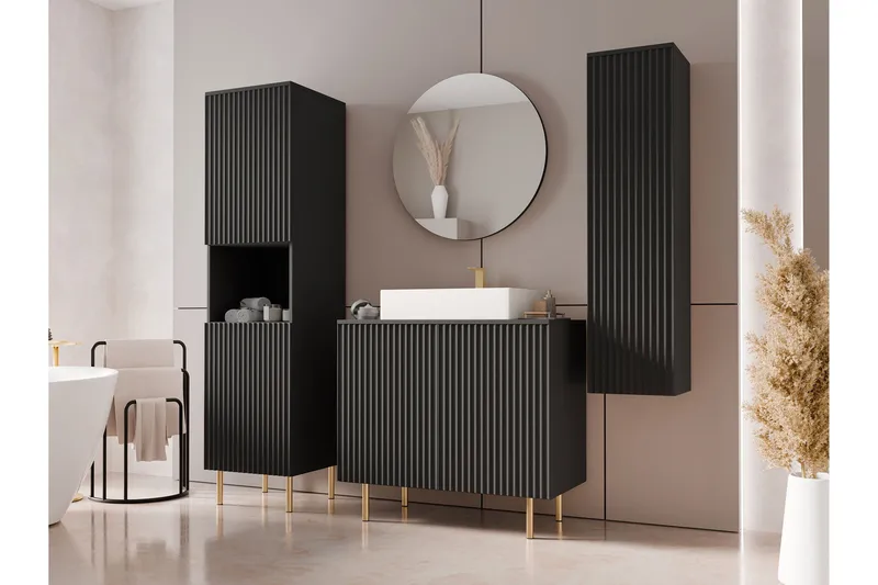 Casa Komplett möbelpaket - Svart - Hus & renovering - Kök & bad - Badrum - Badrumsmöbler & badrumsinredning - Kompletta möbelpaket badrum