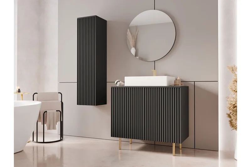 Casa Komplett möbelpaket - Svart - Hus & renovering - Kök & bad - Badrum - Badrumsmöbler & badrumsinredning - Kompletta möbelpaket badrum