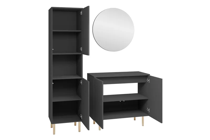 Casa Komplett möbelpaket - Svart - Hus & renovering - Kök & bad - Badrum - Badrumsmöbler & badrumsinredning - Kompletta möbelpaket badrum