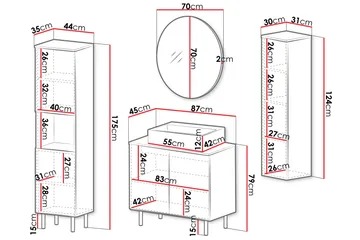 Casa Komplett möbelpaket - Svart - Hus & renovering - Kök & bad - Badrum - Badrumsmöbler & badrumsinredning - Kompletta möbelpaket badrum