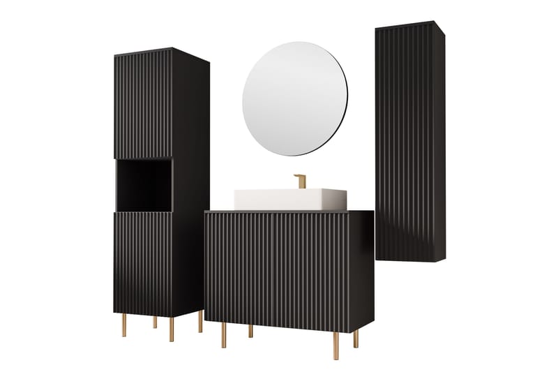 Casa Komplett möbelpaket - Svart - Hus & renovering - Kök & bad - Badrum - Badrumsmöbler & badrumsinredning - Kompletta möbelpaket badrum