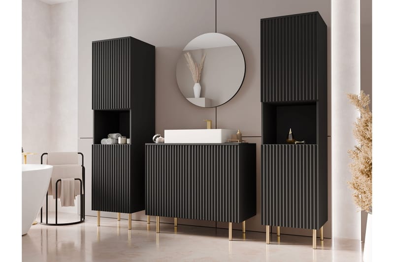 Casa Komplett möbelpaket - Svart - Hus & renovering - Kök & bad - Badrum - Badrumsmöbler & badrumsinredning - Kompletta möbelpaket badrum