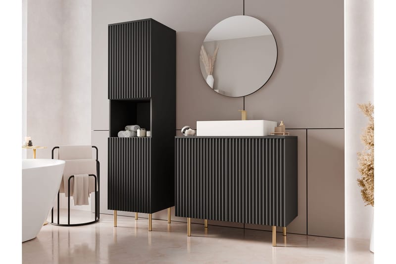 Casa Komplett möbelpaket - Svart - Hus & renovering - Kök & bad - Badrum - Badrumsmöbler & badrumsinredning - Kompletta möbelpaket badrum