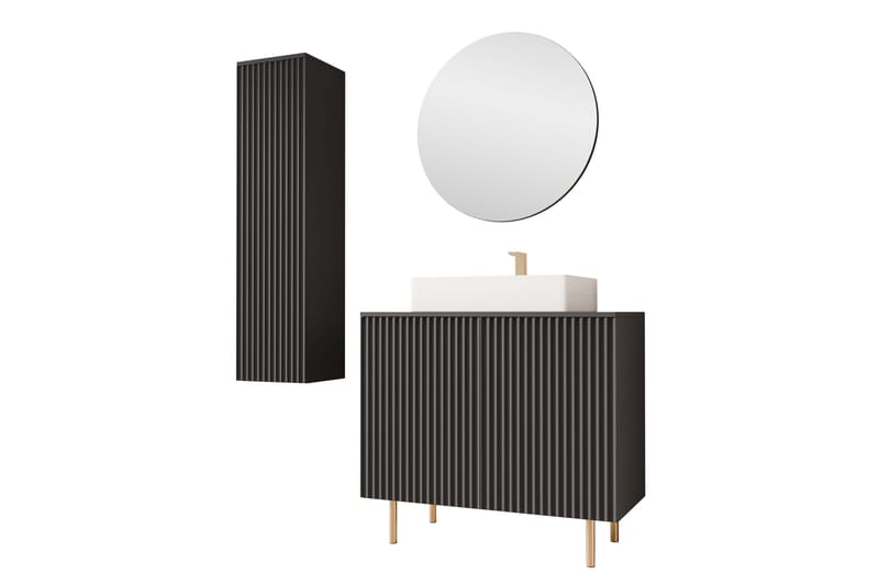 Casa Komplett möbelpaket - Svart/Vit - Hus & renovering - Kök & bad - Badrum - Badrumsmöbler & badrumsinredning - Kompletta möbelpaket badrum