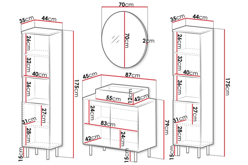 Casa Komplett möbelpaket - Hus & renovering - Kök & bad - Badrum - Badrumsmöbler & badrumsinredning - Kompletta möbelpaket badrum