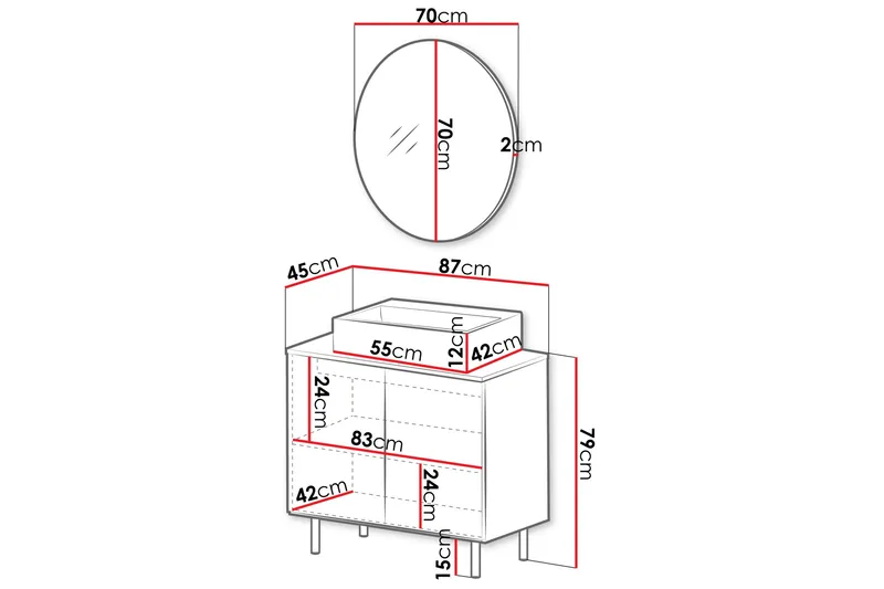Casa Tvättställsskåp - Svart - Hus & renovering - Kök & bad - Badrum - Badrumsmöbler & badrumsinredning - Tvättställsskåp & kommod