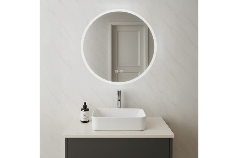 Clas Rund Badrumsspegel med LED-belysning 100 cm - Anti-Fog och Touch-Styrning - Hus & renovering - Kök & bad - Badrum - Badrumsmöbler & badrumsinredning - Badrumsspegel